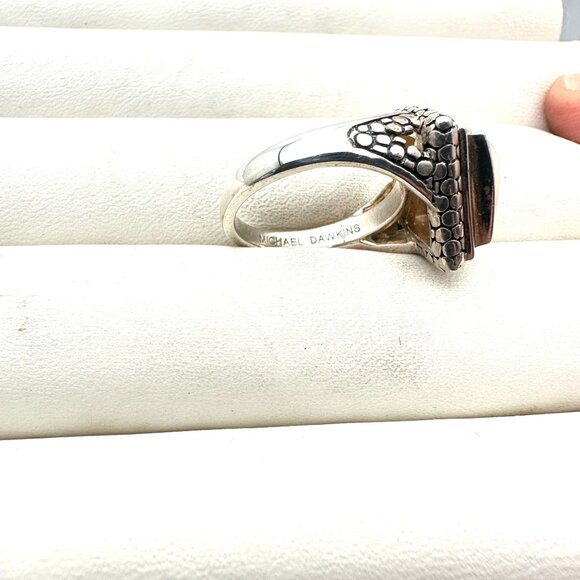 Michael Dawkins Ring Sterling Silver Pearl Caviar Design Size 8 - Picture 4 of 4